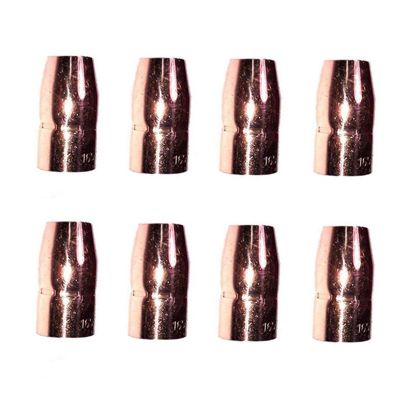 Zinger Mig Welding Nozzles 169-715 169715 1/2" for Flush-Tip Miller M10/M15 & Hobart MIG Welding Gun-8PK. - Image 1